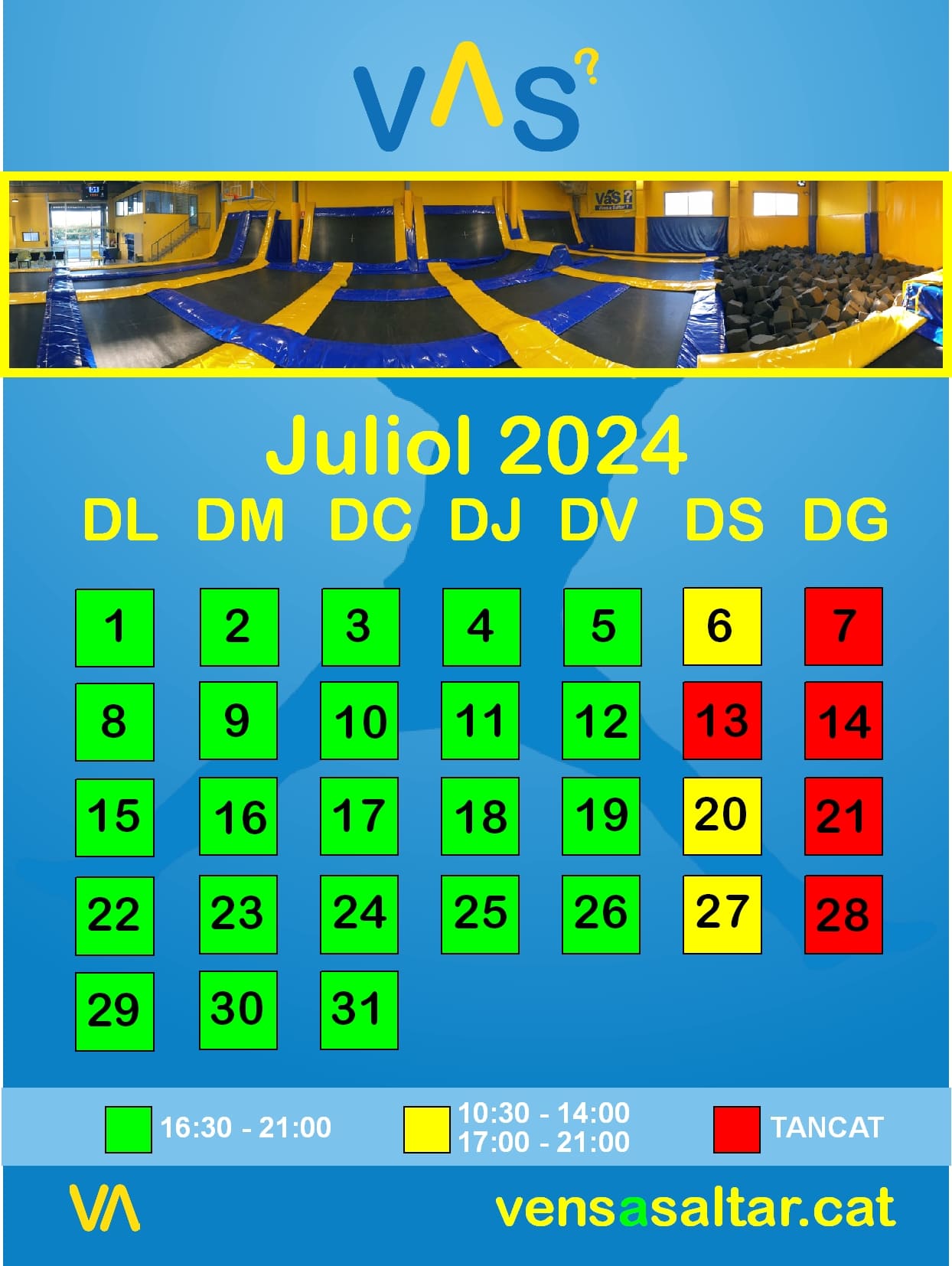 Calendari Estiu JULIOL 2024